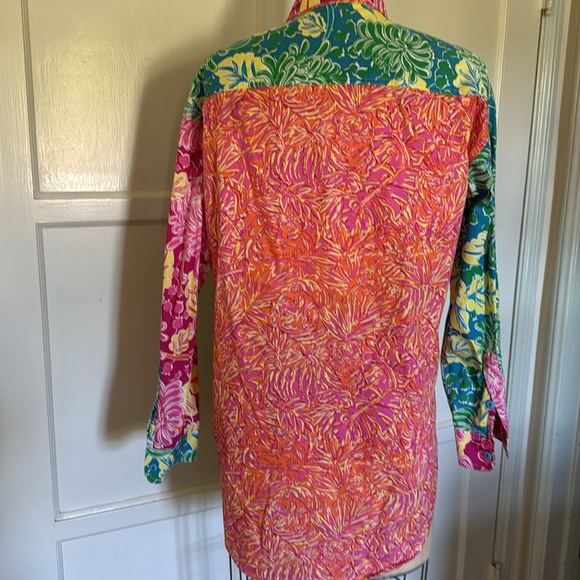 LILLY PULITZER 100% cotton, colorful blouse ladies SMALL size 8 to 10 - Picture 4 of 10